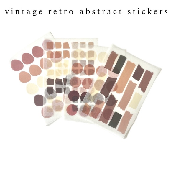 aesthetic vintage retro geometric & abstract PET sticker sheets journaling - Picture 13 of 13